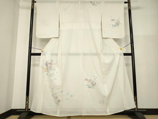 平和屋着物*夏物 訪問着 絽 流水花文 高島屋扱い 正絹 逸品 AABH1969ck