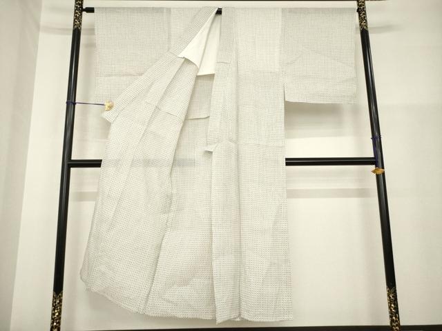 平和屋着物*夏物 男性 上布 変わり格子 麻 逸品 AABH1975ck