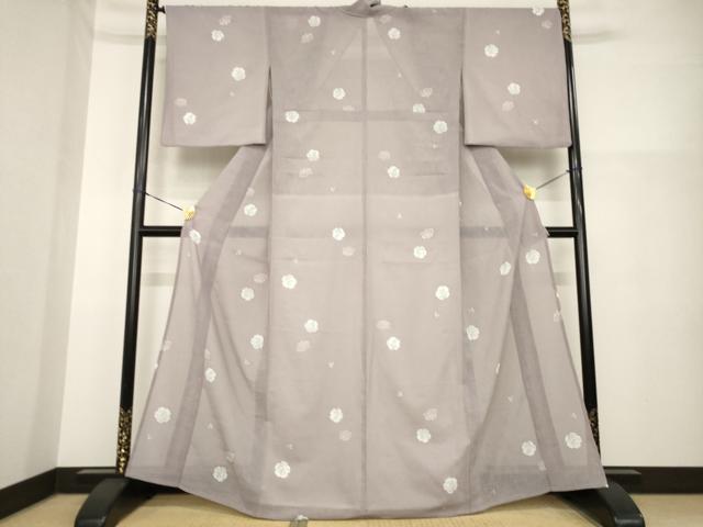 平和屋着物*夏物 小紋 雪輪花文 洗える着物 AABH1985ck