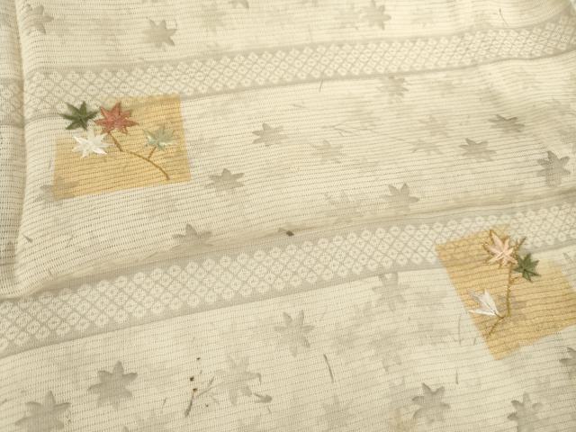平和屋着物*夏物 訪問着 絽 色紙楓文 金彩 正絹 逸品 AABH1989ck