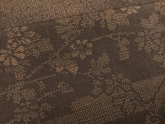 平和屋着物●本場真綿絢結城紬 訪問着 作家物 草花エ霞籬文 正絹 逸品 未使用 AABH2009ph