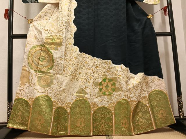 平和屋着物●訪問着 駒刺繍 絞り 花唐草文 金彩 正絹 逸品 未使用 AABH2010ph