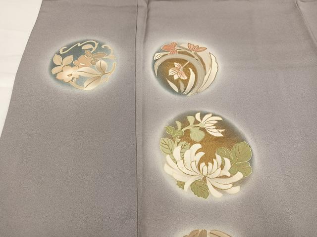 平和屋着物●訪問着 友禅 駒刺繍 草花丸文 金彩 正絹 逸品 AABH2016ph