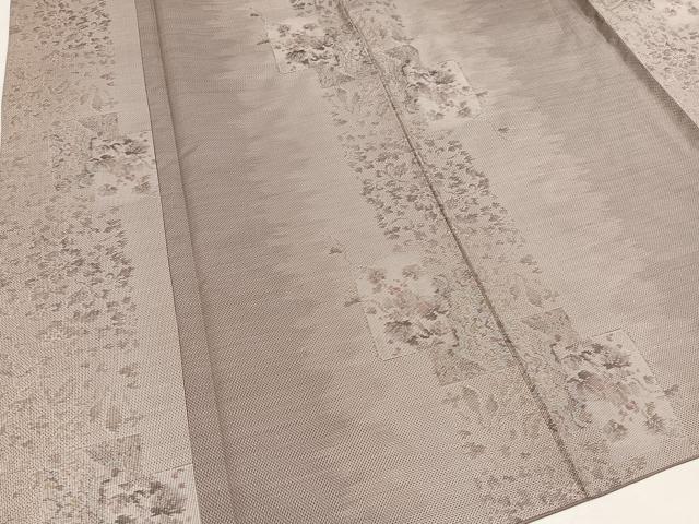 平和屋着物●本場大島紬 白大島 一元7マルキ 総絣 草花文 正絹 逸品 AABH2019ph