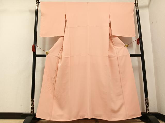 平和屋着物●豪華色留袖 鏡裏枝花文 色無地 洒落柿色 正絹 逸品 未使用 AABH2023ph