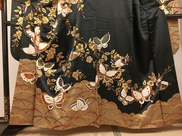 平和屋着物●豪華振袖 花蝶文 金彩 正絹 逸品 AABH2027ph