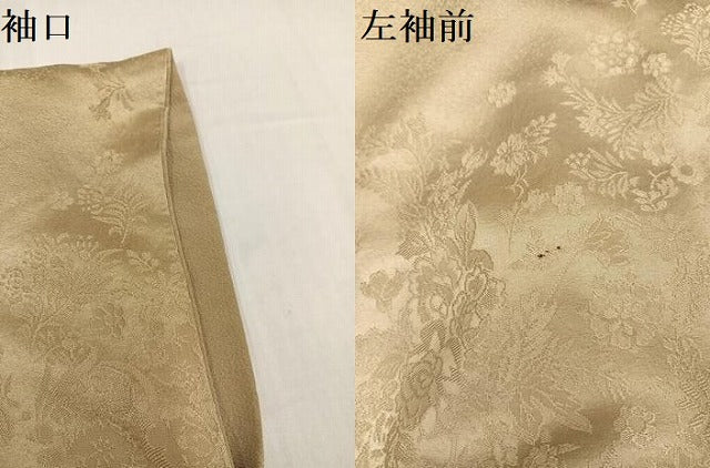 平和屋着物●無地絵羽訪問着 作家物 秀雄 草木染 草花文 色無地 枯色 正絹 逸品 AABH2031ph