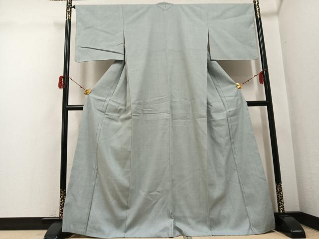 平和屋着物●本場結城紬 重要無形文化財 色無地 蕎麦切色 正絹 逸品 AABH2037ph