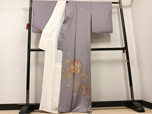 平和屋着物●豪華色留袖 作家物 中国三大刺繍 相良刺繍 花蝶文 金銀糸 正絹 逸品 AABH2050ph