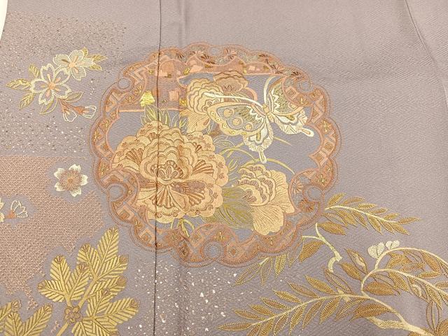 平和屋着物●豪華色留袖 作家物 中国三大刺繍 相良刺繍 花蝶文 金銀糸 正絹 逸品 AABH2050ph