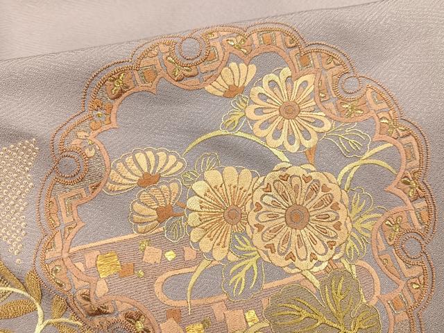 平和屋着物●豪華色留袖 作家物 中国三大刺繍 相良刺繍 花蝶文 金銀糸 正絹 逸品 AABH2050ph