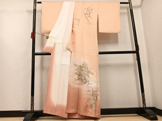 平和屋着物●金彩友禅 卓越技能者・名工・和田光正 訪問着 花篭文 暈し染め 金銀彩 正絹 逸品 AABH2067ph