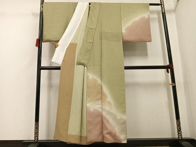 平和屋着物●訪問着 紗袷 雪輪 暈し染め さが美扱い 正絹 逸品 AABH2076ph