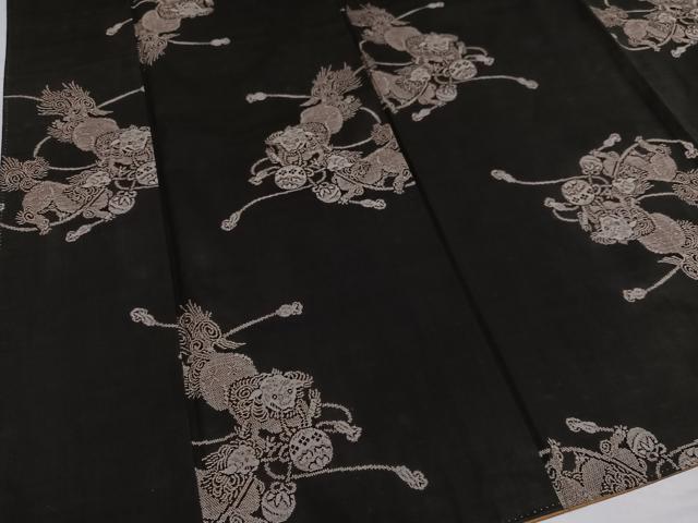 平和屋着物●本場大島紬 地空き カタス9マルキ 唐獅子 正絹 逸品 AABH2078ph