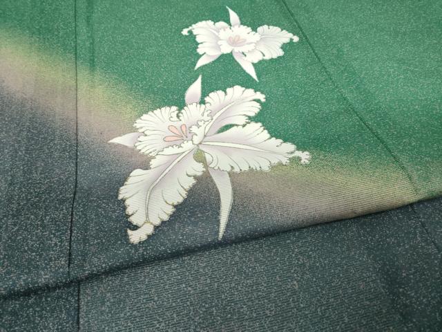 平和屋着物*夏物 訪問着 絽 舞花文 暈し染め 金彩 洗える着物 AABH2099ck