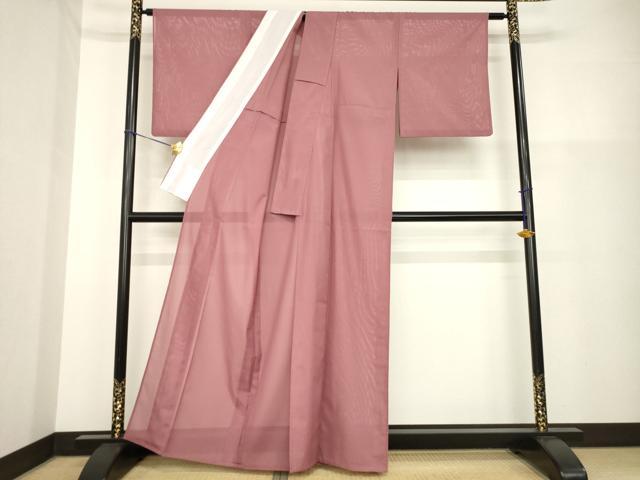 平和屋着物*夏物 色無地 絽 蘇芳香色 洗える着物 AABH2102ck