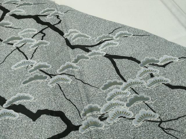 平和屋着物*夏物 男性 訪問着 絽 松 金彩 洗える着物 AABH2115ck