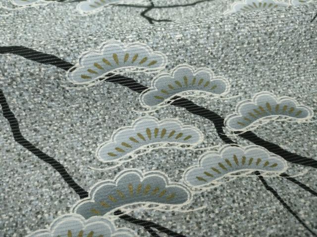 平和屋着物*夏物 男性 訪問着 絽 松 金彩 洗える着物 AABH2115ck