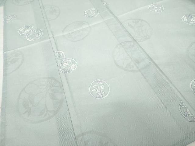 平和屋着物*夏物 小紋 絽 花丸文 洗える着物 AABH2122ck