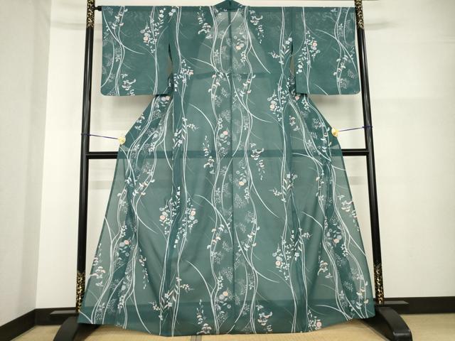平和屋着物*夏物 小紋 絽 草花間道 洗える着物 AABH2127ck
