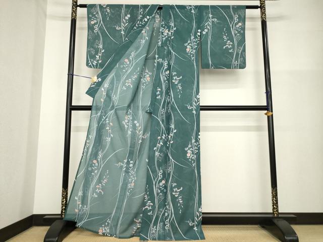 平和屋着物*夏物 小紋 絽 草花間道 洗える着物 AABH2127ck