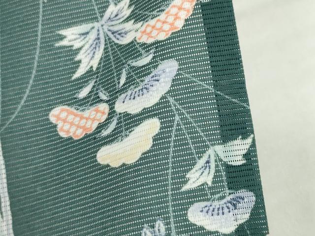 平和屋着物*夏物 小紋 絽 草花間道 洗える着物 AABH2127ck