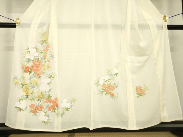 平和屋着物*夏物 訪問着 絽 友禅 草花文 正絹 逸品 AABH2151ck