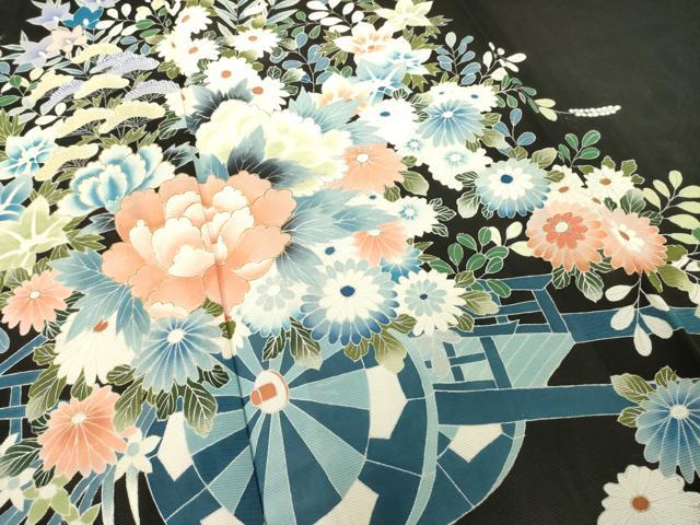 平和屋着物*夏物 黒留袖 絽 花車文 金彩 正絹 逸品 未使用 AABH2159ck