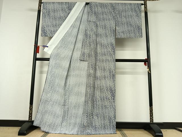 平和屋着物▽小紋 単衣 草花文 洗える着物 AABH2161jh