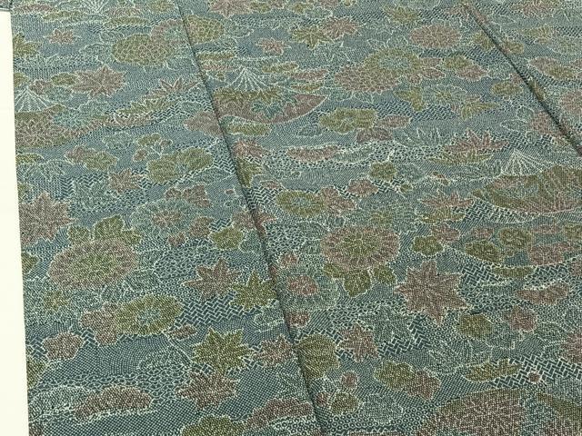 平和屋着物▽江戸小紋 単衣 扇面花文 洗える着物 AABH2173jh