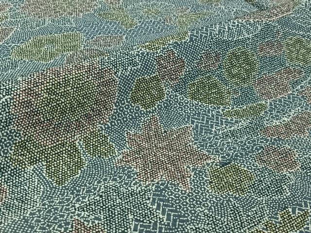 平和屋着物▽江戸小紋 単衣 扇面花文 洗える着物 AABH2173jh