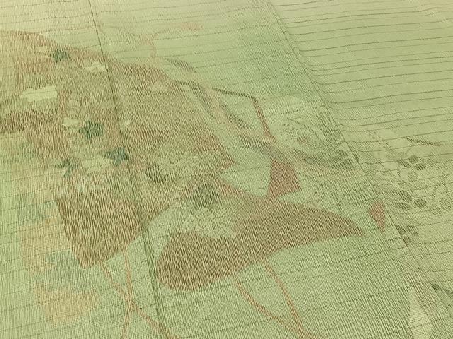 平和屋着物▽訪問着 無双 紗袷 紗×絽 吉祥花文 銀彩 正絹 逸品 AABH2185jh