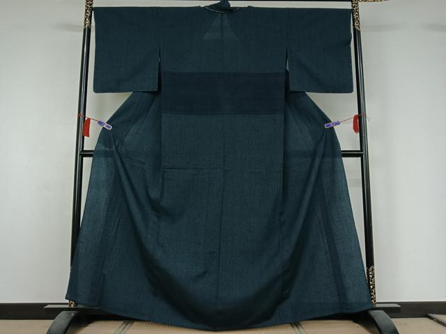 平和屋着物▽上質な紬 単衣 縞 正絹 逸品 未使用 AABH2210jh