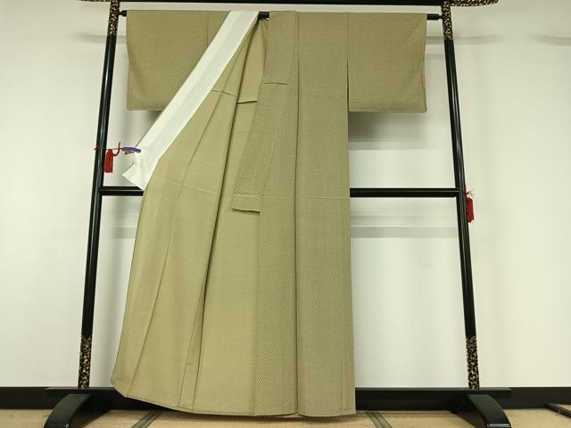 平和屋着物▽上質な小紋 単衣 幾何学文様 正絹 逸品 AABH2220jh