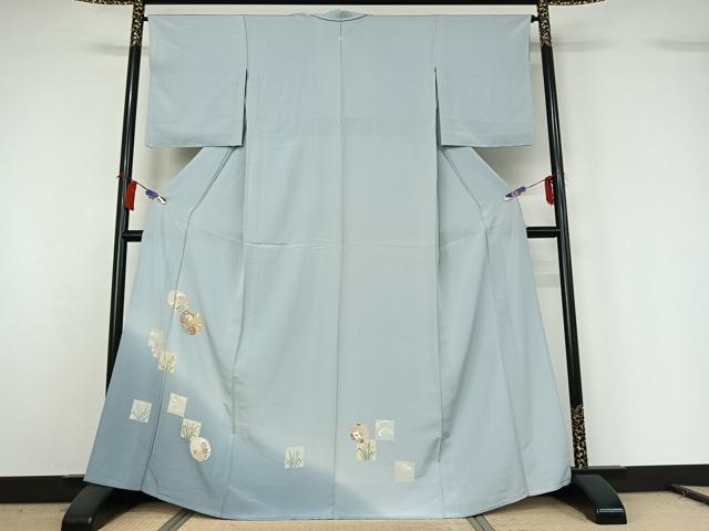 平和屋着物▽訪問着 単衣 花丸文 暈し染め 金彩 正絹 逸品 AABH2222jh