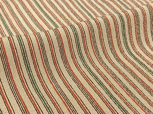 平和屋着物▽上質な小紋 単衣 縞 鬼しぼ縮緬 正絹 逸品 AABH2234jh
