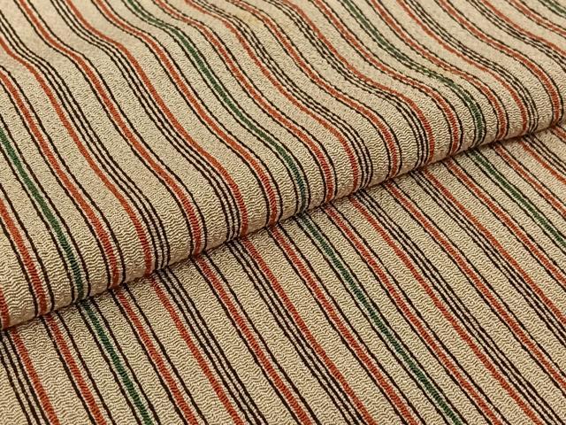 平和屋着物▽上質な小紋 単衣 縞 鬼しぼ縮緬 正絹 逸品 AABH2234jh