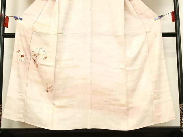 平和屋着物▽訪問着 単衣 総刺繍 飾花文 暈し染め 正絹 逸品 AABH2235jh