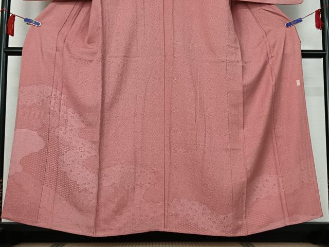 平和屋着物▽訪問着 江戸小紋 単衣 作家物 花唐草文 正絹 逸品 AABH2240jh
