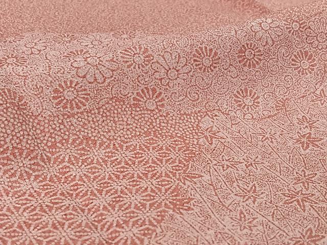 平和屋着物▽訪問着 江戸小紋 単衣 作家物 花唐草文 正絹 逸品 AABH2240jh