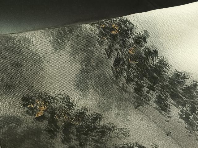 平和屋着物▽訪問着 単衣 樹林文 暈し染め 金彩 正絹 逸品 AABH2243jh