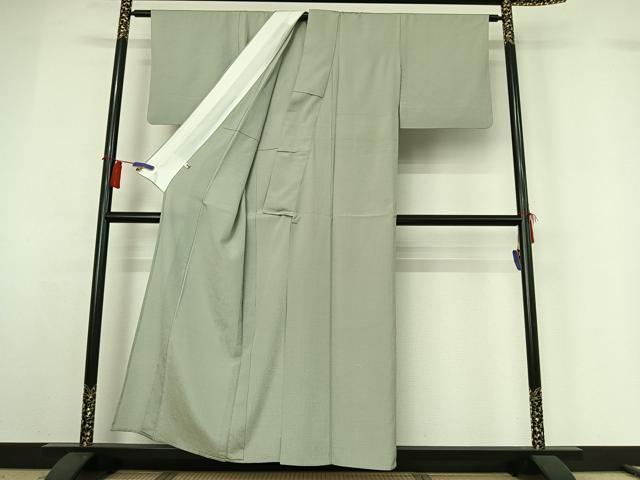 平和屋着物▽本塩沢 単衣 横段文 正絹 逸品 AABH2248jh
