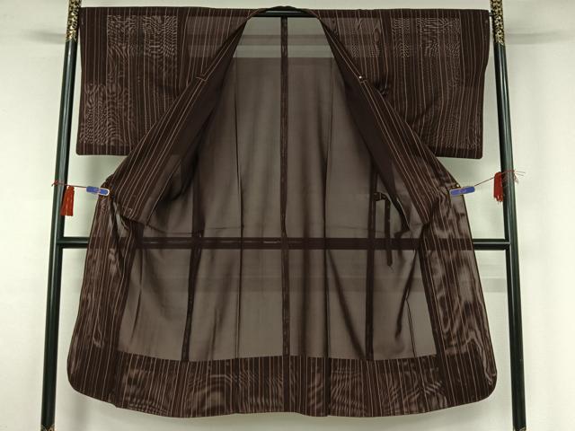 平和屋着物▽道行コート スリーシーズン 春夏秋 塵除け 縞 正絹 逸品 AABH2257jh