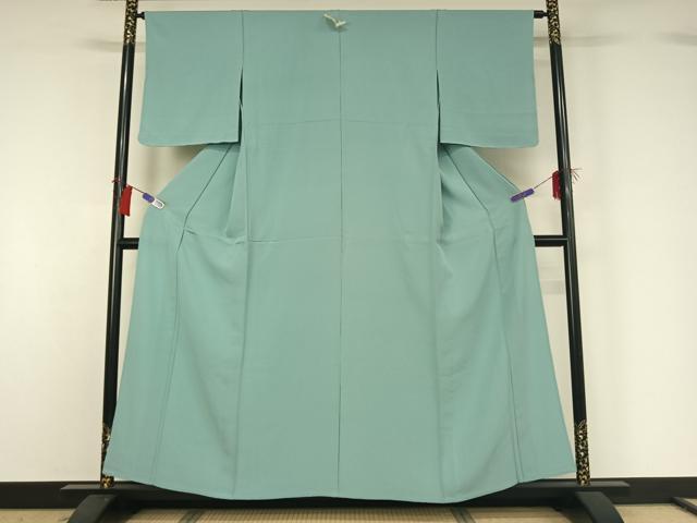 平和屋着物▽上質な色無地 単衣 空色 正絹 逸品 AABH2264jh