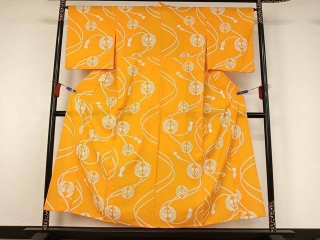 平和屋着物▽小紋 単衣 向かい鶴文 洗える着物 AABH2294jh