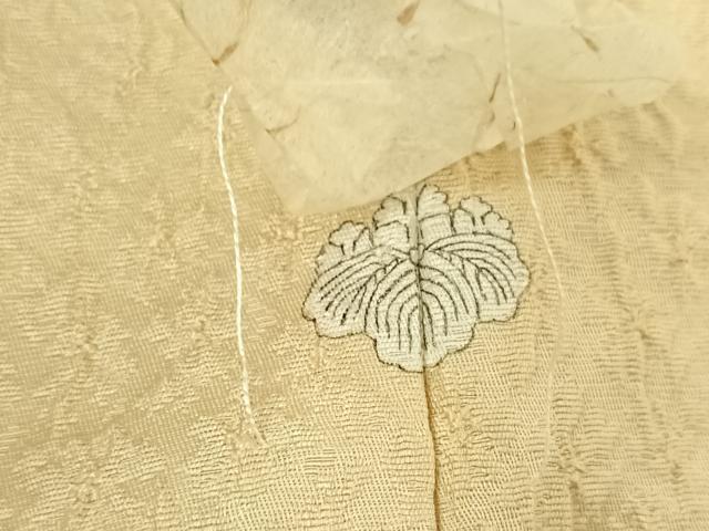 平和屋着物▽上質な色無地 単衣 鳥の子色 正絹 逸品 AABH2320jh
