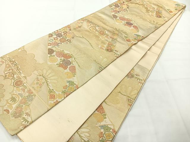 平和屋着物◎六通柄袋帯 松竹梅 金糸 正絹 逸品 AABH2342uk