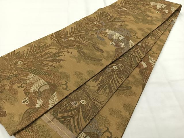 平和屋着物◎アンティーク 大正ロマン 丸帯 鳳凰花文 正絹 逸品 AABH2352uk