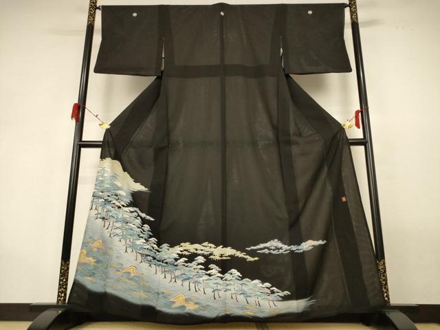 平和屋着物*夏物 黒留袖 絽 作家物 風景文 金彩 高島屋扱い 正絹 逸品 AABH2447jd