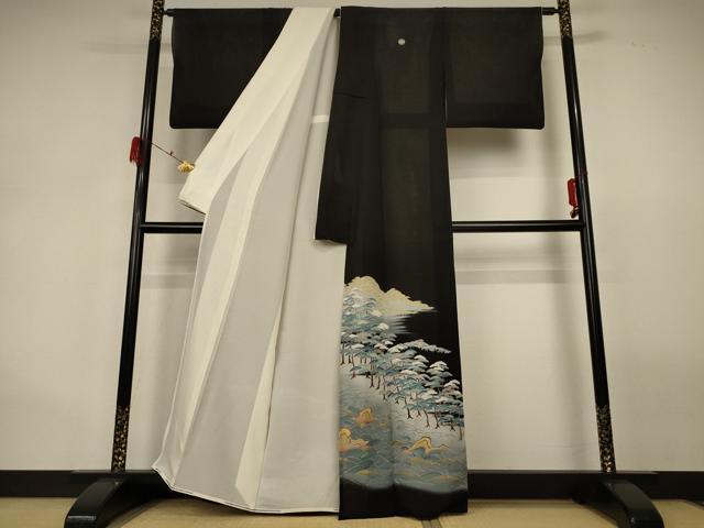 平和屋着物*夏物 黒留袖 絽 作家物 風景文 金彩 高島屋扱い 正絹 逸品 AABH2447jd